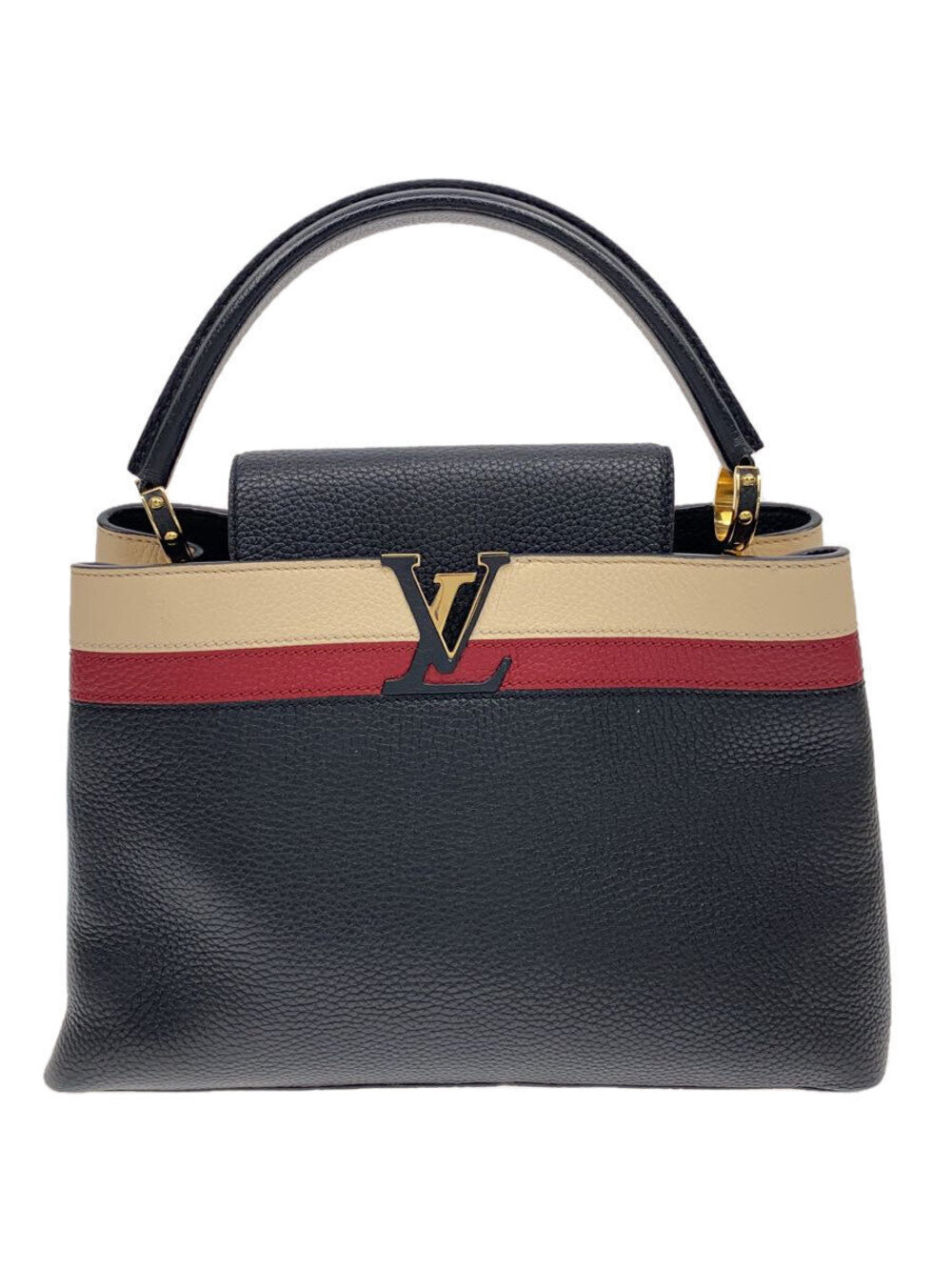 LOUIS VUITTON Capucines Cuir Taurillon Handbag Black Leather